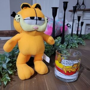 Garfield stuffed plush and classic glass mug McDonald's